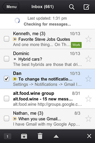 Gmail for iPhone in 2011