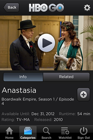 HBO GO for iPhone in 2011 – Anastasia