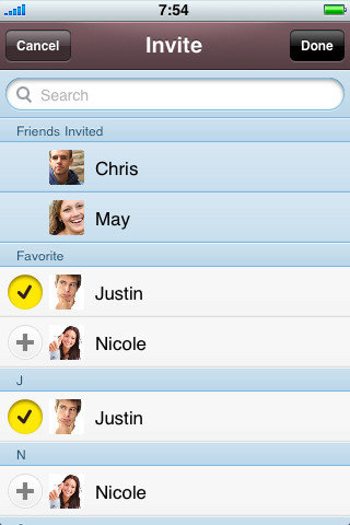 KakaoTalk for iPhone in 2011 – Invite