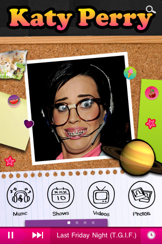 Katy Perry Mobile App for iPhone in 2011