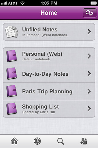 Microsoft OneNote for iPhone in 2011