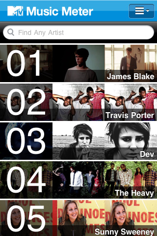MTV Music Meter for iPhone in 2011