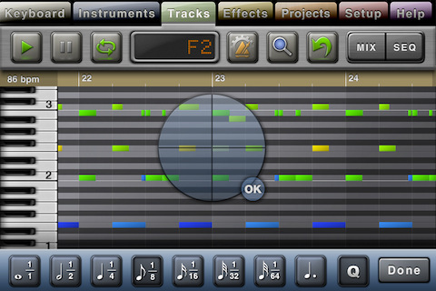 Music Studio for iPhone in 2011 – Tracks