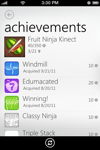 My Xbox LIVE for iPhone in 2011 – Achievements