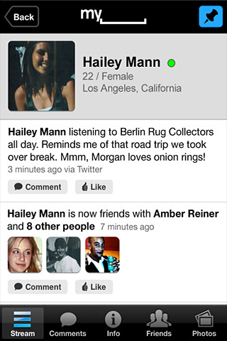 MySpace for iPhone in 2011