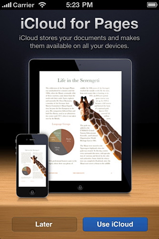 Pages for iPhone in 2011 – iCloud for Pages