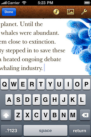 Pages for iPhone in 2011