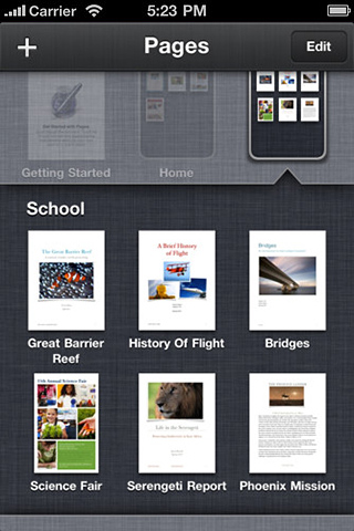 Pages for iPhone in 2011 – Pages