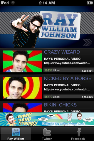 Ray William Johnson Official for iPhone in 2011