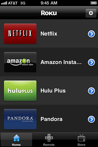 Roku for iPhone in 2011 – Home