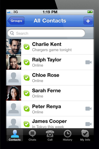 Skype for iPhone in 2011 – Contacts