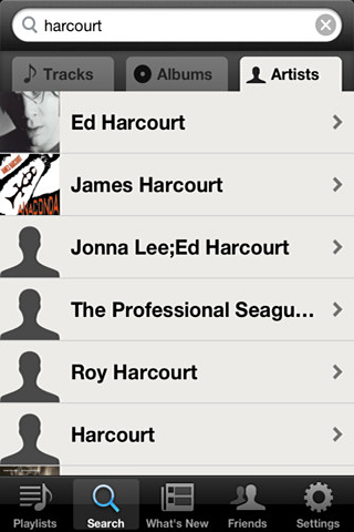 Spotify for iPhone in 2011 – Search