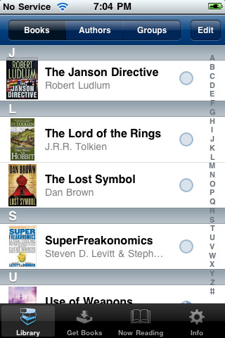 Stanza for iPhone in 2011 – Library