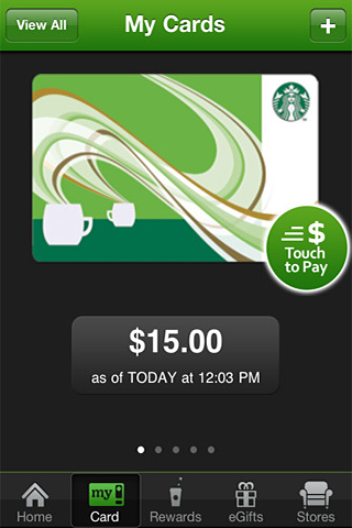 Starbucks for iPhone in 2011 – My Cards