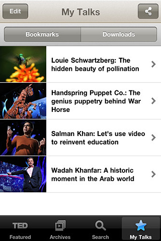 TED for iPhone in 2011 – My Talks