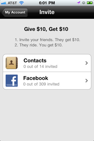 Uber for iPhone in 2011 – Invite