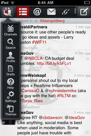 UberSocial for Twitter for iPhone in 2011