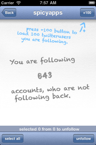 Unfollow for Twitter for iPhone in 2011