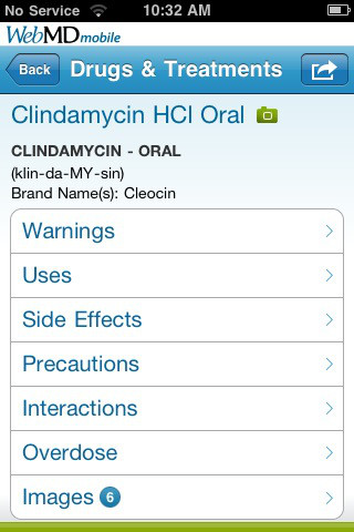 WebMD for iPhone in 2011 – Drugs & Treatments
