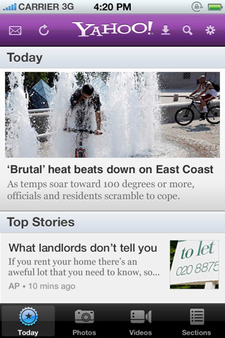 Yahoo! for iPhone in 2011