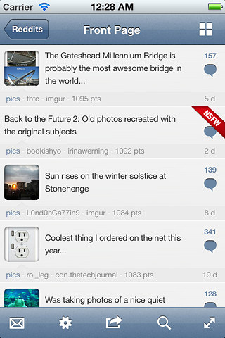 Alien Blue - Reddit Client for iPhone in 2012