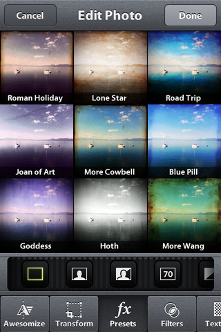Camera Awesome for iPhone in 2012 – Edit Photo