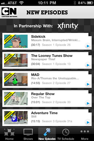 Cartoon Network for iPhone in 2012 – New Episodes