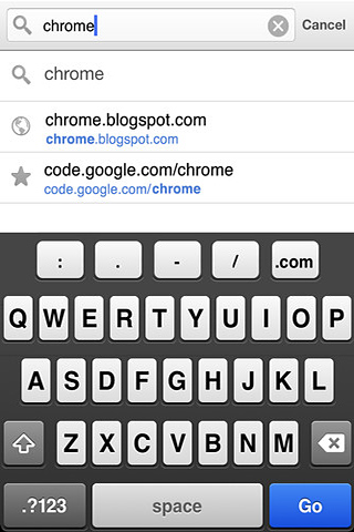 Chrome for iPhone in 2012 – Search