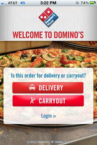 Domino's Pizza USA for iPhone in 2012