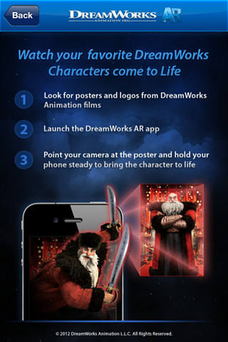 DreamWorks Animation AR for iPhone in 2012