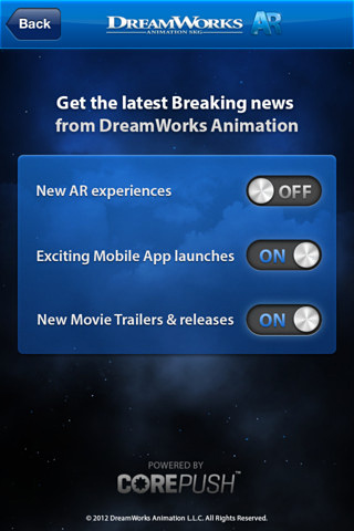 DreamWorks Animation AR for iPhone in 2012