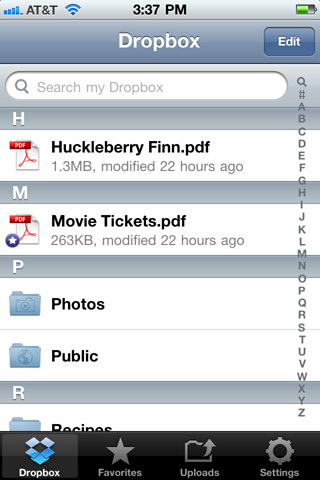 Dropbox for iPhone in 2012
