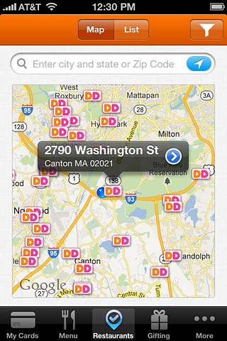 Dunkin' Donuts for iPhone in 2012 – Restaurants