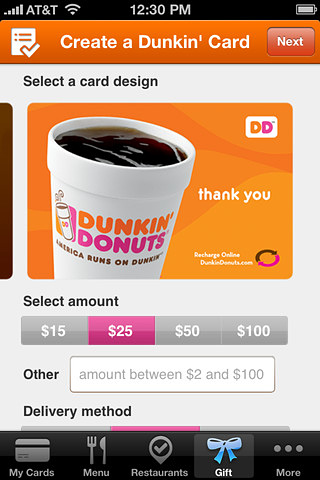Dunkin' Donuts for iPhone in 2012 – Gift