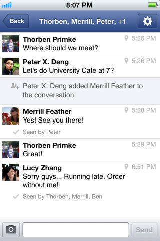 Facebook Messenger for iPhone in 2012