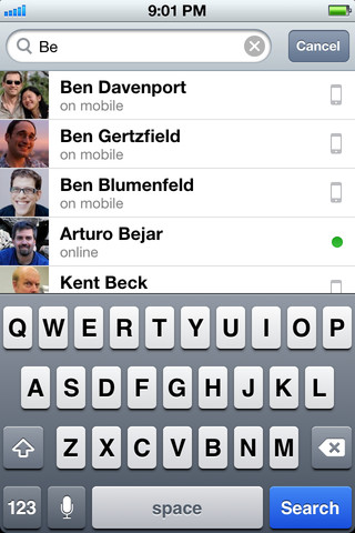 Facebook Messenger for iPhone in 2012