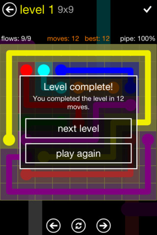 Flow Free for iPhone in 2012 – Level Complete