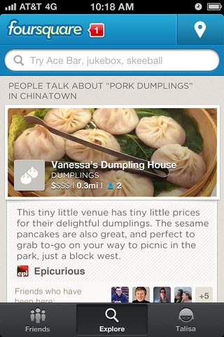 Foursquare for iPhone in 2012 – Explore