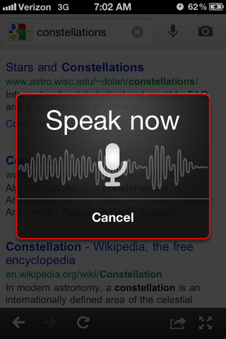 Google Search for iPhone in 2012 – Speak Now