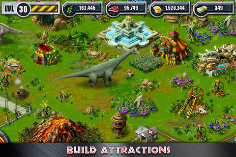 Jurassic Park Builder for iPhone in 2012 – Build Attractions