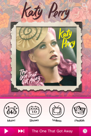 Katy Perry Mobile App for iPhone in 2012