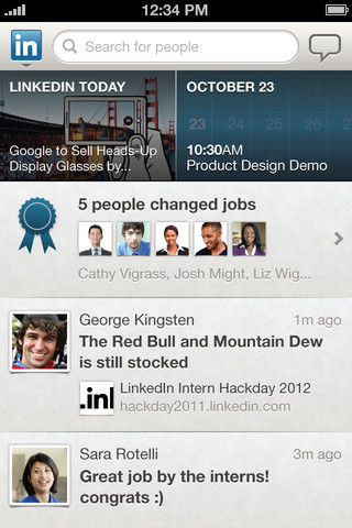 LinkedIn for iPhone in 2012