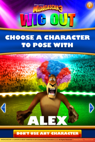 Madagascar 3 Wig Out for iPhone in 2012 – Choose a character to pose with