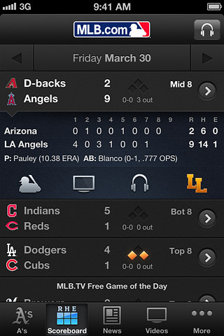 MLB.com At Bat for iPhone in 2012