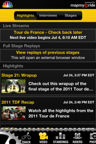 NBC Tour de France Live Mobile for iPhone in 2012 – Video