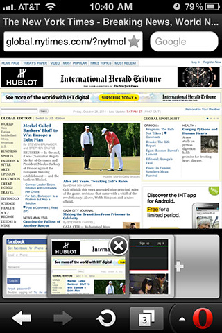Opera Mini Web browser for iPhone in 2012