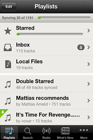 Spotify for iPhone in 2012 – Playlists