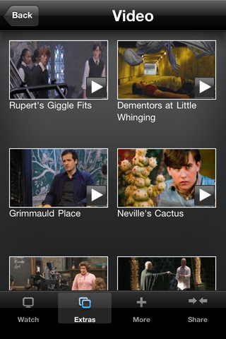 The Harry Potter Film Collection for iPhone in 2012 – Extras