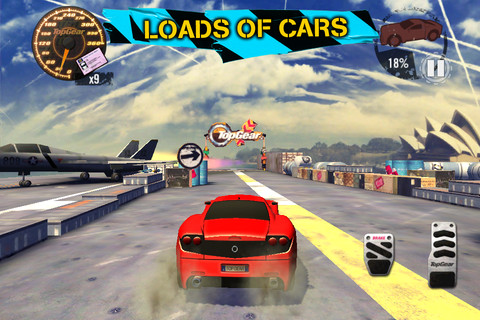 Top Gear: Stunt School Revolution for iPhone in 2012 – Loads of Cars
