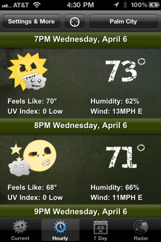 Weather Zombie for iPhone in 2012 – Hourly